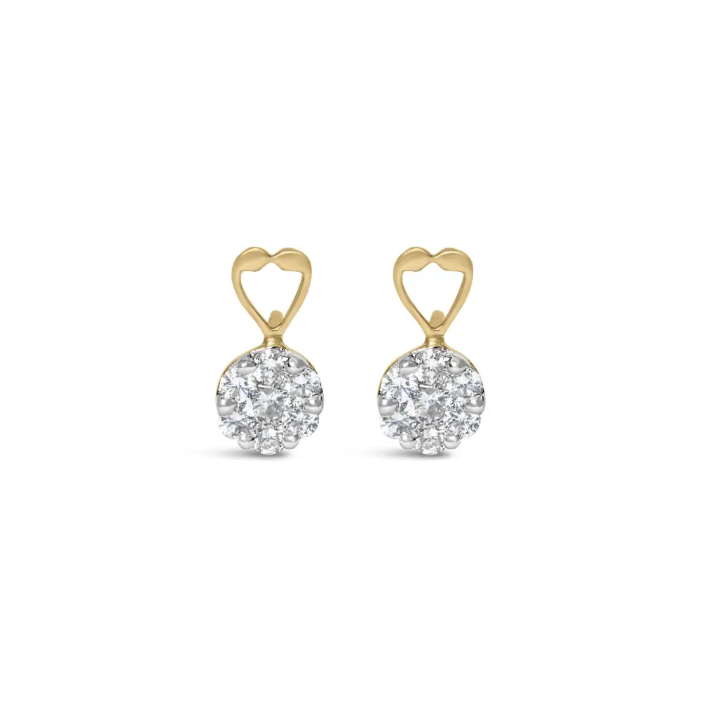 14k Yellow Gold 1ct. Tdw Round-cut Diamond Earrings (i-j,si2-i1) - Fine Jewelry us Direct