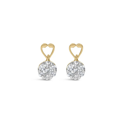 14k Yellow Gold 1ct. Tdw Round-cut Diamond Earrings (i-j,si2-i1) - Fine Jewelry us Direct