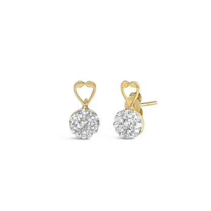 14k Yellow Gold 1ct. Tdw Round-cut Diamond Earrings (i-j,si2-i1) - Fine Jewelry us Direct