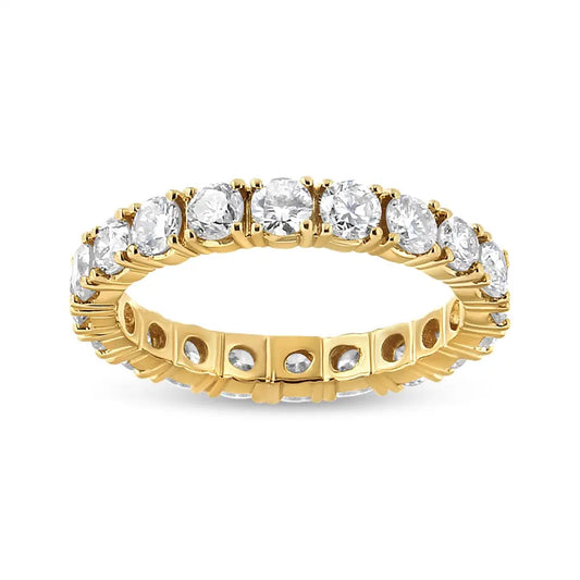 14k Yellow Gold 2.00 Cttw Shared Prong Set Round Cut Diamond Eternity Band (j-k Color Vs1-vs2 Clarity) - Fine Jewelry