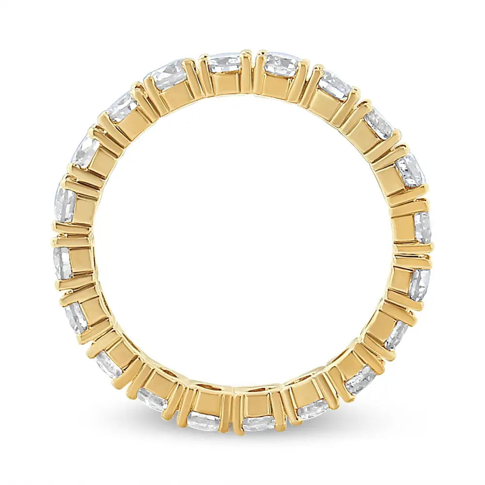 14k Yellow Gold 2.00 Cttw Shared Prong Set Round Cut Diamond Eternity Band (j-k Color Vs1-vs2 Clarity) - Fine Jewelry