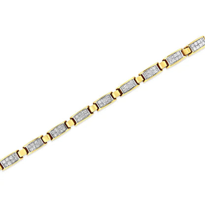 14k Yellow Gold 2 1/2 Cttw Princess-cut Diamond Link Tennis Bracelet (h-i Color Si2-i1 Clarity) - 7.25’’ - Fine