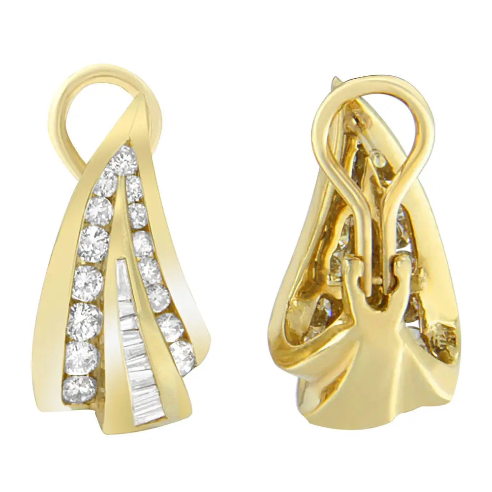 14k Yellow Gold 2 1/4 Cttw Diamond Huggy Earrings (i-j Si1-i2) - Fine Jewelry us Direct