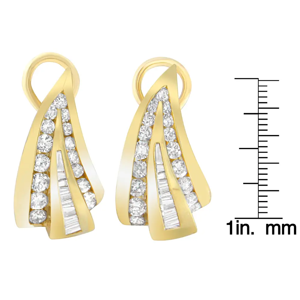 14k Yellow Gold 2 1/4 Cttw Diamond Huggy Earrings (i-j Si1-i2) - Fine Jewelry us Direct