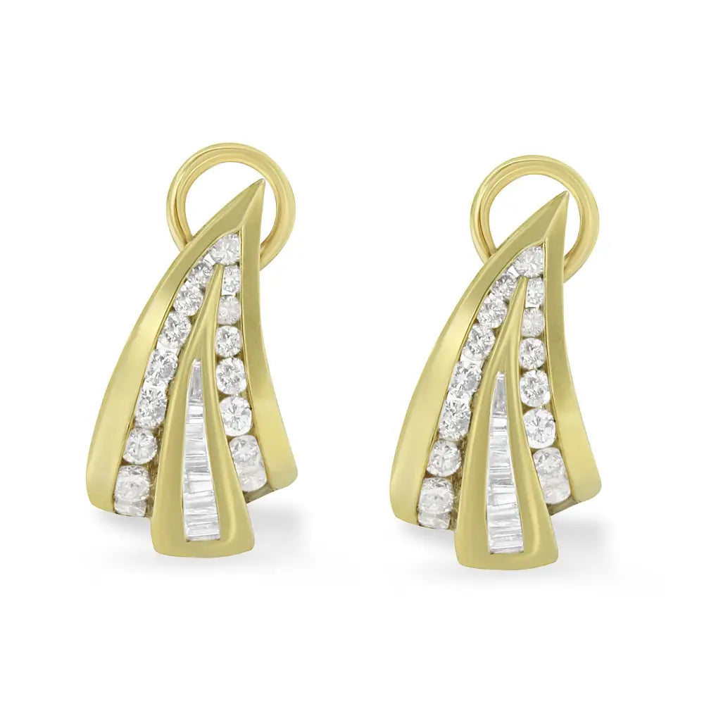 14k Yellow Gold 2 1/4 Cttw Diamond Huggy Earrings (i-j Si1-i2) - Fine Jewelry us Direct