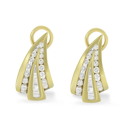 14k Yellow Gold 2 1/4 Cttw Diamond Huggy Earrings (i-j Si1-i2) - Fine Jewelry us Direct