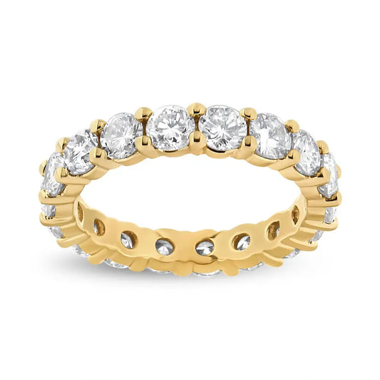 14k Yellow Gold 3.00 Cttw Shared Prong Set Round Cut Diamond Eternity Band (j-k Color Vs1-vs2 Clarity) - Fine Jewelry