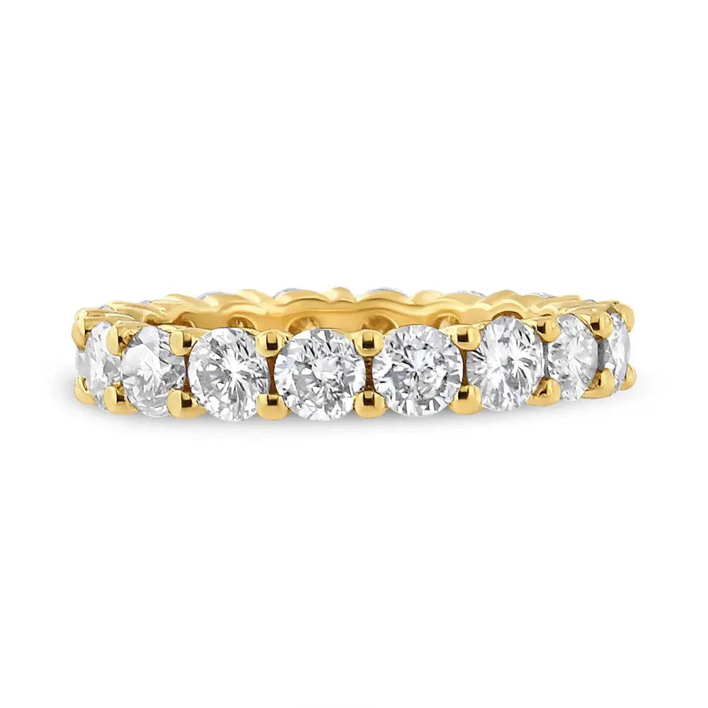 14k Yellow Gold 3.00 Cttw Shared Prong Set Round Cut Diamond Eternity Band (j-k Color Vs1-vs2 Clarity) - Fine Jewelry