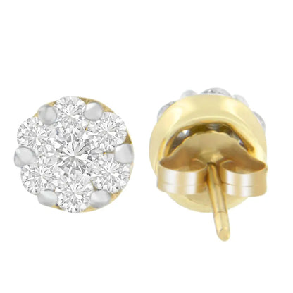 14k Yellow Gold 3/4 Cttw Round Cut Diamond Stud Earring (i-j Si2-i1) - Fine Jewelry us Direct