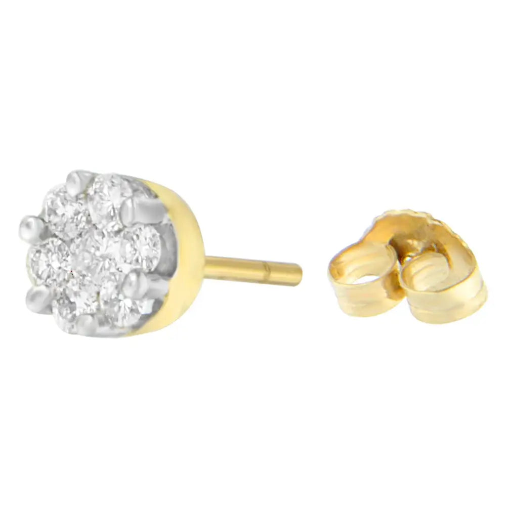 14k Yellow Gold 3/4 Cttw Round Cut Diamond Stud Earring (i-j Si2-i1) - Fine Jewelry us Direct