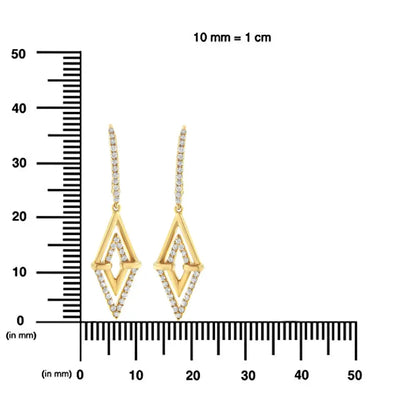 14k Yellow Gold 3/8 Cttw Double Triangle Drop and Dangle Diamond Earrings (g-h Color Si1-si2 Clarity) - Fine Jewelry