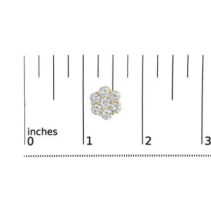 14k Yellow Gold 5.0 Cttw 7 Stone Floral Cluster Lab Grown Diamond Stud Earrings with Screw Backs (f-g Color Vs1-vs2