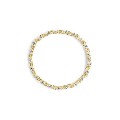 14k Yellow Gold 5.00 Cttw Round-cut Diamond X-link 7.5’’ Bracelet (j-k Color I1-i2 Clarity) - Fine Jewelry us Direct