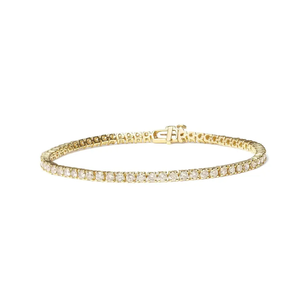 14k Yellow Gold 6.0 Cttw Classic 4 Prong Set Round Brilliant Cut Diamond Tennis Bracelet (k-l Color Vs2-si1 Clarity)