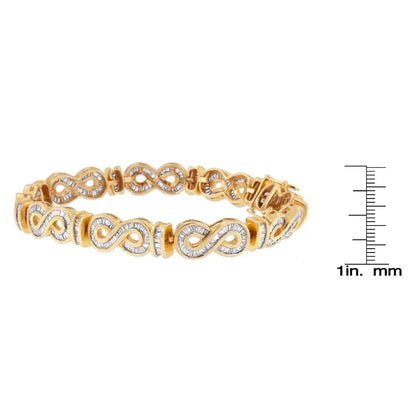 14k Yellow Gold Baguette-cut Diamond Bracelet (4.00 Cttw G-h Color Si1-si2 Clarity) - Fine Jewelry us Direct