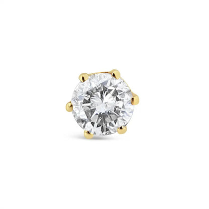 14k Yellow Gold Diamond Solitaire 6-prong Single Stud Earring (3/8 Cttw I-j Color I2-i3 Clarity) - Fine Jewelry