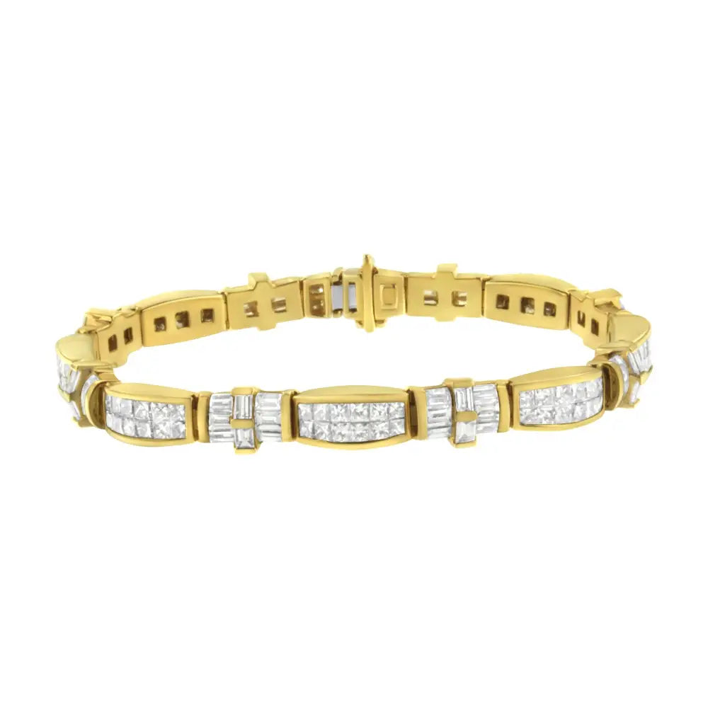 14k Yellow Gold Multi--cut Diamond Ties of Love Eternity Bracelet(11.25 Cttw,g-h Color,vs1-vs2 Clarity) - Fine Jewelry