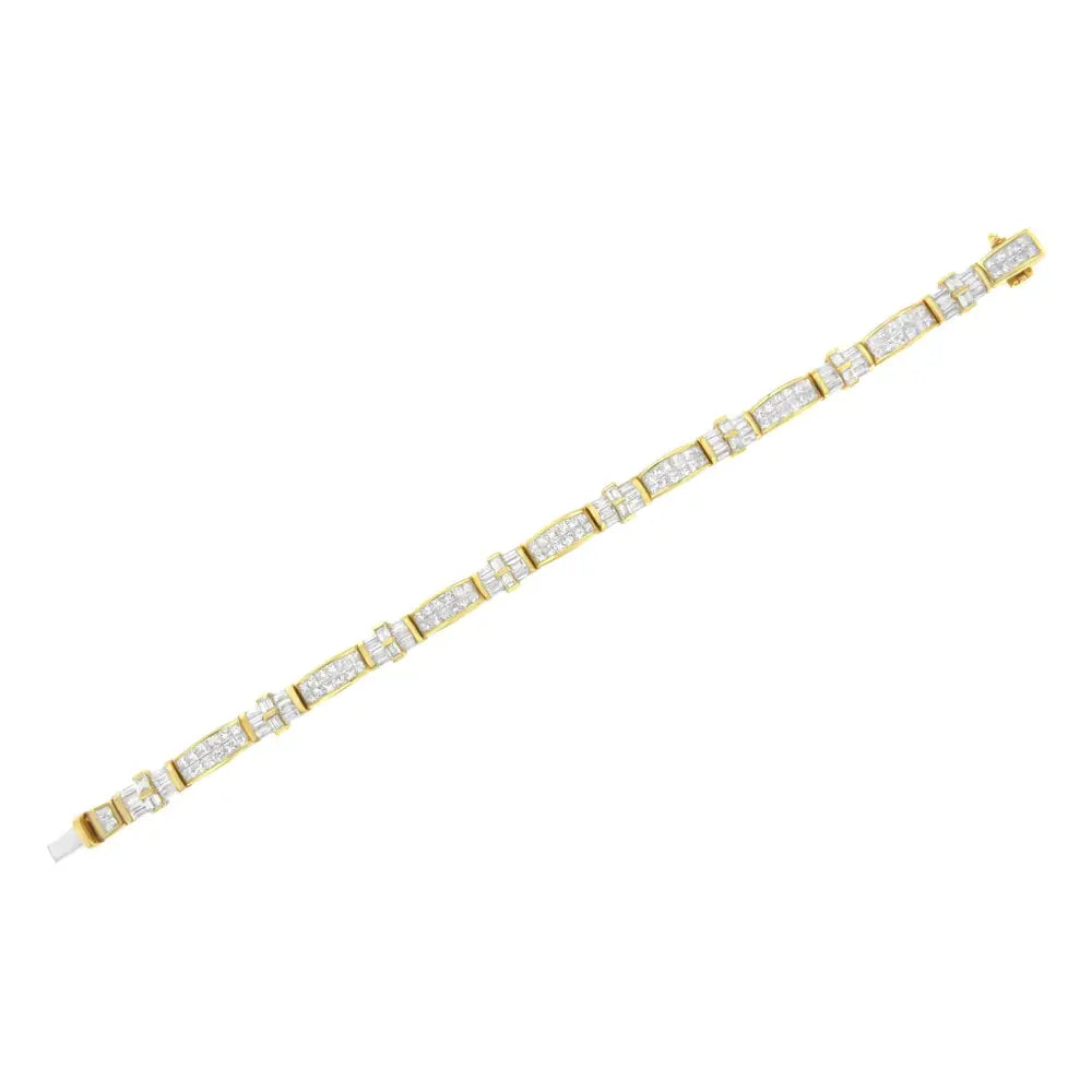 14k Yellow Gold Multi--cut Diamond Ties of Love Eternity Bracelet(11.25 Cttw,g-h Color,vs1-vs2 Clarity) - Fine Jewelry