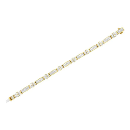 14k Yellow Gold Multi--cut Diamond Ties of Love Eternity Bracelet(11.25 Cttw,g-h Color,vs1-vs2 Clarity) - Fine Jewelry