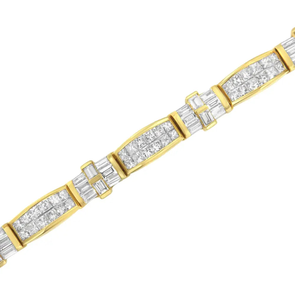 14k Yellow Gold Multi--cut Diamond Ties of Love Eternity Bracelet(11.25 Cttw,g-h Color,vs1-vs2 Clarity) - Fine Jewelry