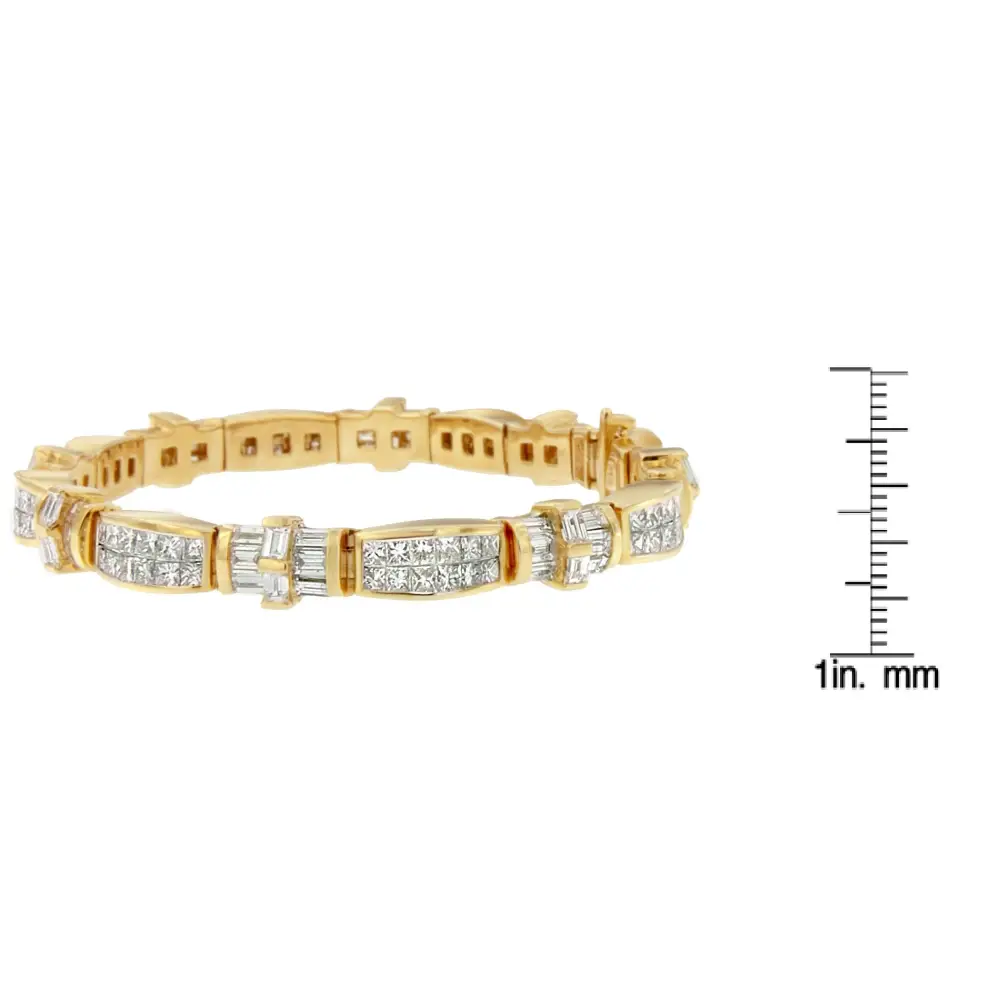 14k Yellow Gold Multi--cut Diamond Ties of Love Eternity Bracelet(11.25 Cttw,g-h Color,vs1-vs2 Clarity) - Fine Jewelry