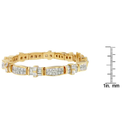 14k Yellow Gold Multi--cut Diamond Ties of Love Eternity Bracelet(11.25 Cttw,g-h Color,vs1-vs2 Clarity) - Fine Jewelry