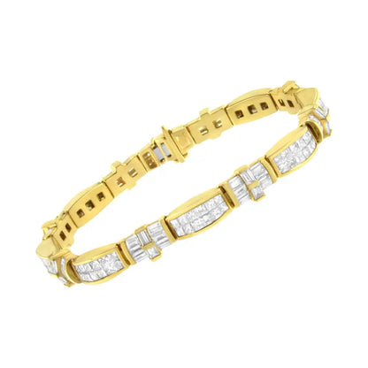 14k Yellow Gold Multi--cut Diamond Ties of Love Eternity Bracelet(11.25 Cttw,g-h Color,vs1-vs2 Clarity) - Fine Jewelry