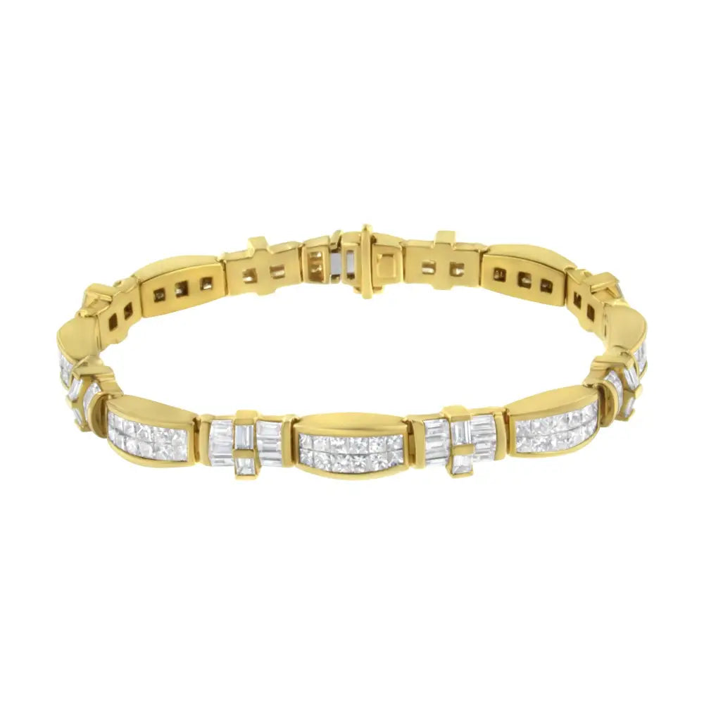 14k Yellow Gold Multi--cut Diamond Ties of Love Eternity Bracelet(11.25 Cttw,g-h Color,vs1-vs2 Clarity) - Fine Jewelry