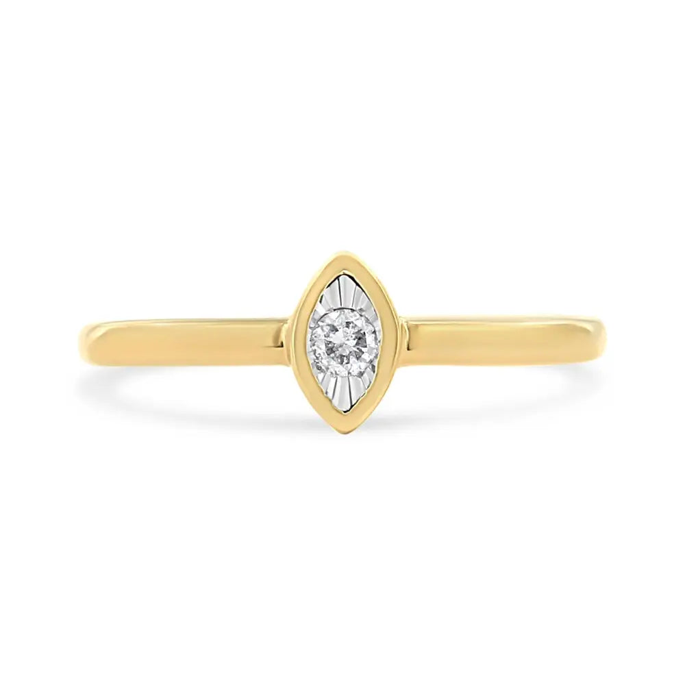 14k Yellow Gold Plated.925 Sterling Silver 1/20 Cttw Miracle Set Diamond Ring (j-k Color I1-i2 Clarity) - Fine Jewelry