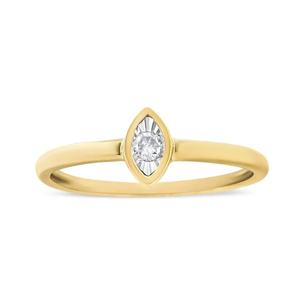 14k Yellow Gold Plated.925 Sterling Silver 1/20 Cttw Miracle Set Diamond Ring (j-k Color I1-i2 Clarity) - Fine Jewelry