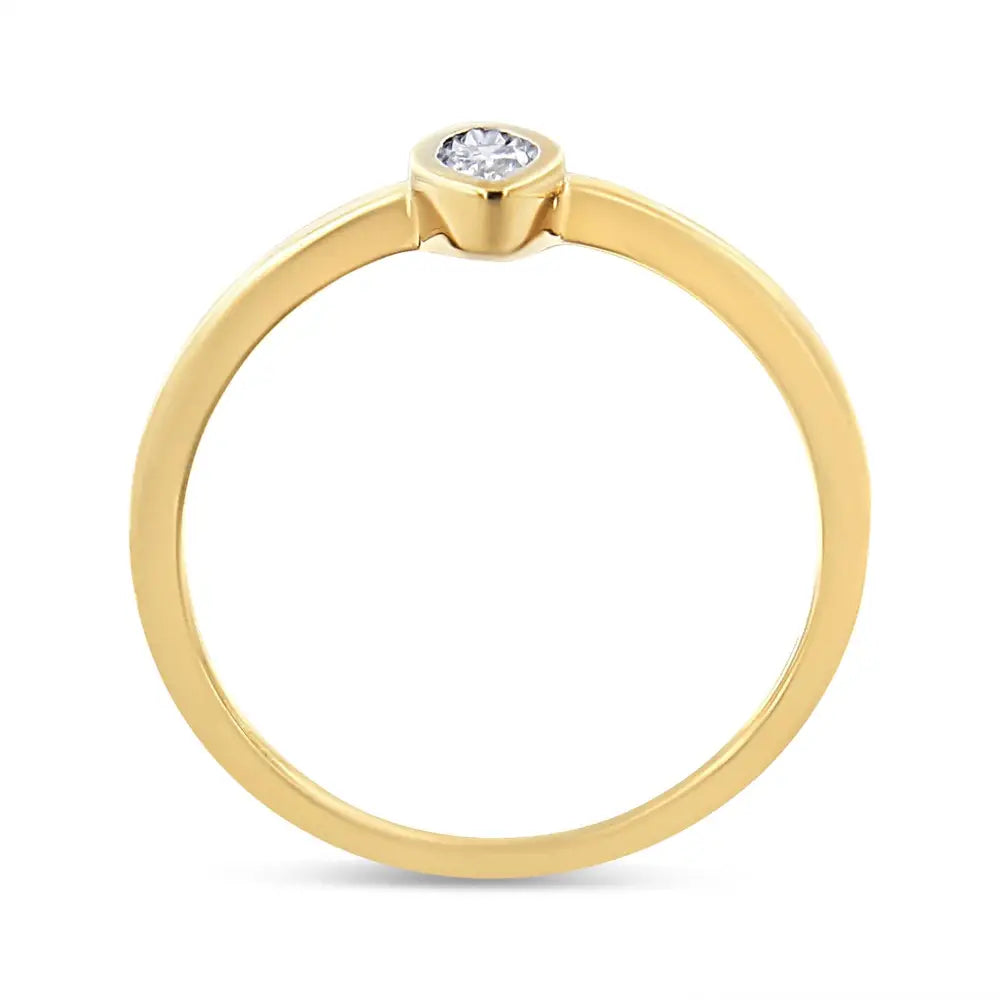 14k Yellow Gold Plated.925 Sterling Silver 1/20 Cttw Miracle Set Diamond Ring (j-k Color I1-i2 Clarity) - Fine Jewelry