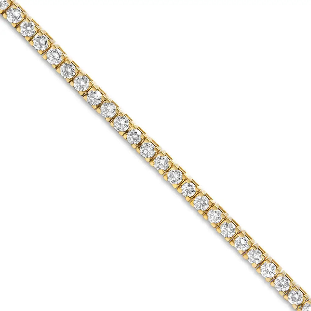 14k Yellow Gold Plated.925 Sterling Silver 3 Cttw Diamond Tennis Bracelet - Size 7.25’’ - Fine Jewelry us Direct