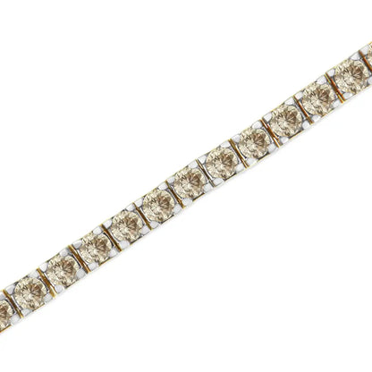 14k Yellow Gold Plated.925 Sterling Silver 5.00 Cttw 4-prong Set Brilliant Round-cut Diamond Classic Tennis Bracelet