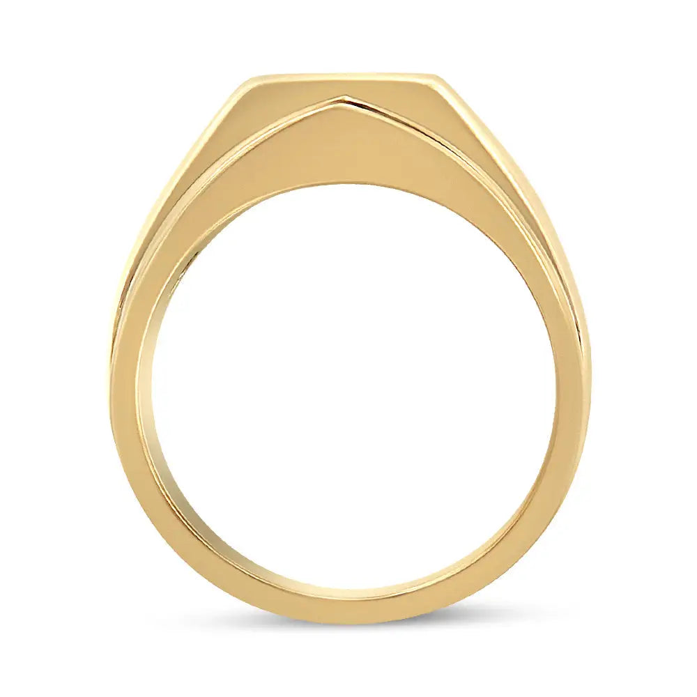 14k Yellow Gold Plated.925 Sterling Silver Miracle-set 1/5 Cttw Diamond Men’s Band Ring (i-j Color I3 Clarity) - Fine