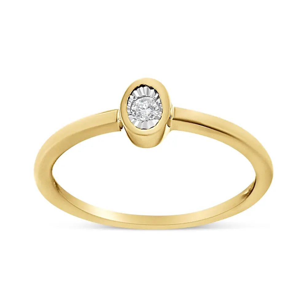 14k Yellow Gold Plated.925 Sterling Silver Miracle Set Diamond Accent Oval Shape Promise Ring (j-k Color I1-i2 Clarity)