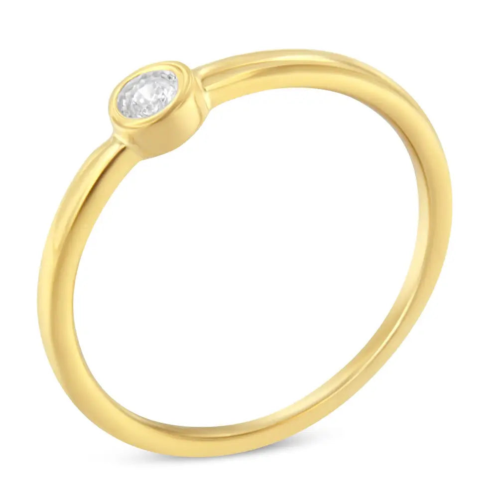 14k Yellow Gold Plated.925 Sterling Silver Miracle Set Diamond Ring (1/20 Cttw J-k Color I1-i2 Clarity) - Fine Jewelry