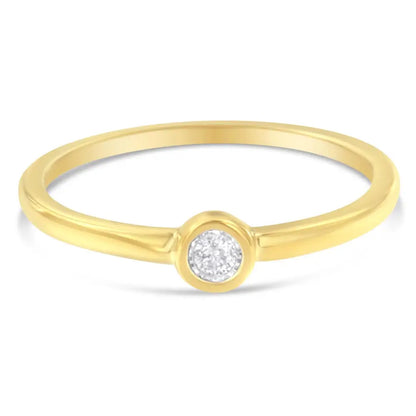 14k Yellow Gold Plated.925 Sterling Silver Miracle Set Diamond Ring (1/20 Cttw J-k Color I1-i2 Clarity) - Fine Jewelry