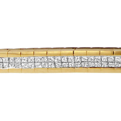 14k Yellow Gold Princess-cut Diamond Banded Bracelet (1.10 Cttw G-h Color Si1-si2 Clarity) - Fine Jewelry us Direct