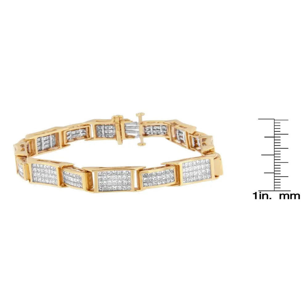 14k Yellow Gold Princess Cut Diamond Bracelet (6.11 Cttw H-i Color Si1-si2 Clarity) - Fine Jewelry us Direct