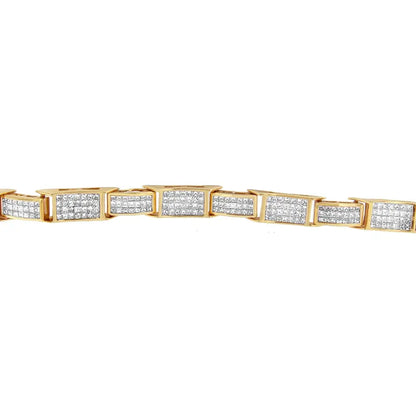 14k Yellow Gold Princess Cut Diamond Bracelet (6.11 Cttw H-i Color Si1-si2 Clarity) - Fine Jewelry us Direct