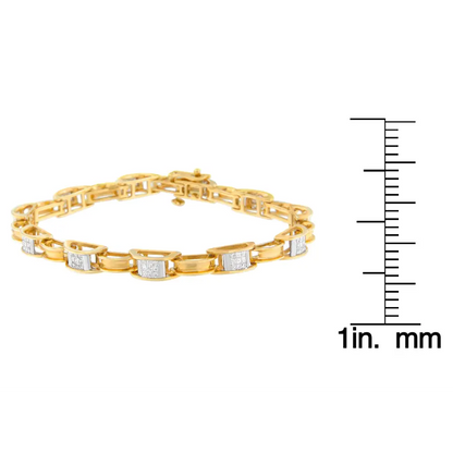 14k Yellow Gold Princess Cut Diamond Chain Link Bracelet (1.00 Cttw H-i Color Si1-si2 Clarity) - Fine Jewelry us Direct