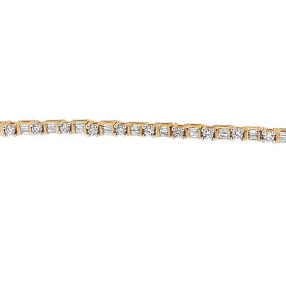 14k Yellow Gold Round and Baguette-cut Diamond Bracelet (2.00 Cttw H-i Color Si2-i1 Clarity)… - Fine Jewelry us Direct