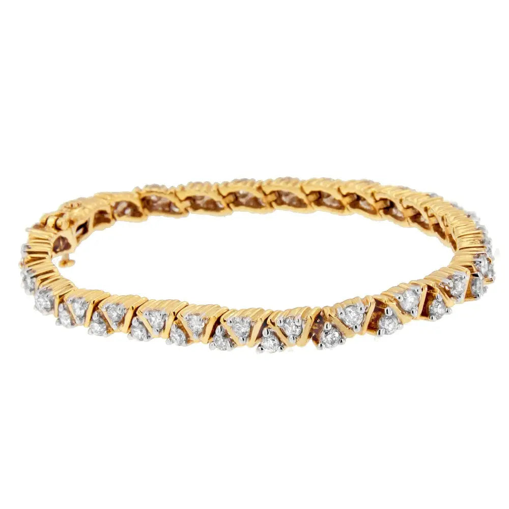 14k Yellow Gold Round-cut Diamond Bracelet (4.00 Cttw H-i Color I1-i2 Clarity) - Fine Jewelry us Direct