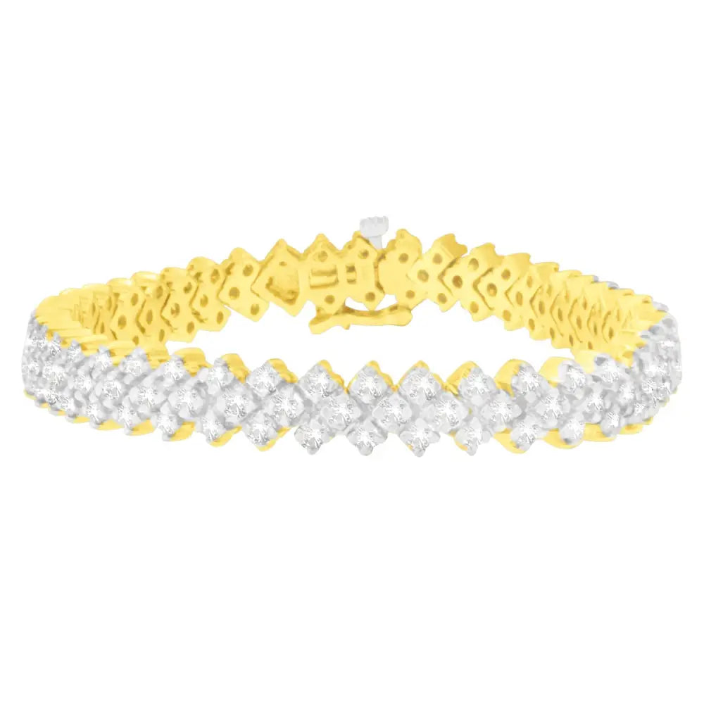 14k Yellow Gold Round-cut Diamond Bracelet (4.00 Cttw I-j Color I1-i2 Clarity) - Fine Jewelry us Direct