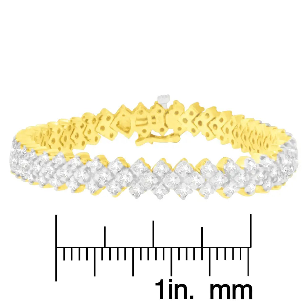 14k Yellow Gold Round-cut Diamond Bracelet (4.00 Cttw I-j Color I1-i2 Clarity) - Fine Jewelry us Direct