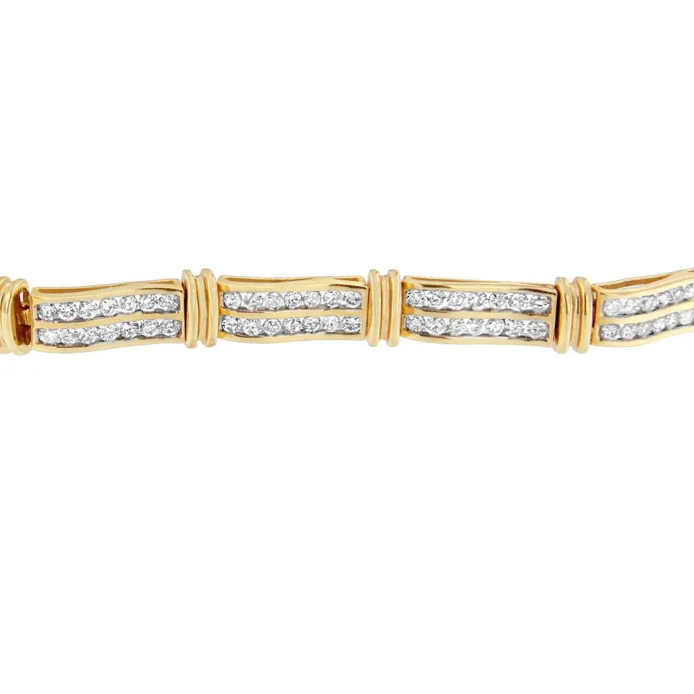 14k Yellow Gold Round-cut Diamond Bracelet (5.35 Cttw H-i Color I1-i2 Clarity) - Fine Jewelry us Direct