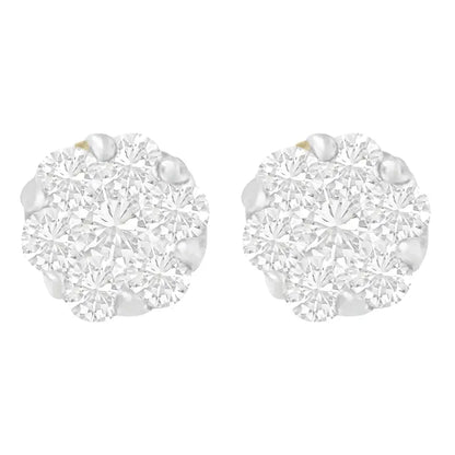 14k Yellow Gold Round-cut Diamond Earrings (1 Cttw I-j Color Si1-si2 Clarity) - Fine Jewelry us Direct