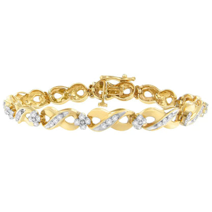 14k Yellow Gold Round-cut Diamond Infinite Love Bracelet (1.00 Cttw I-j Color I2-i3 Clarity) - Fine Jewelry us Direct