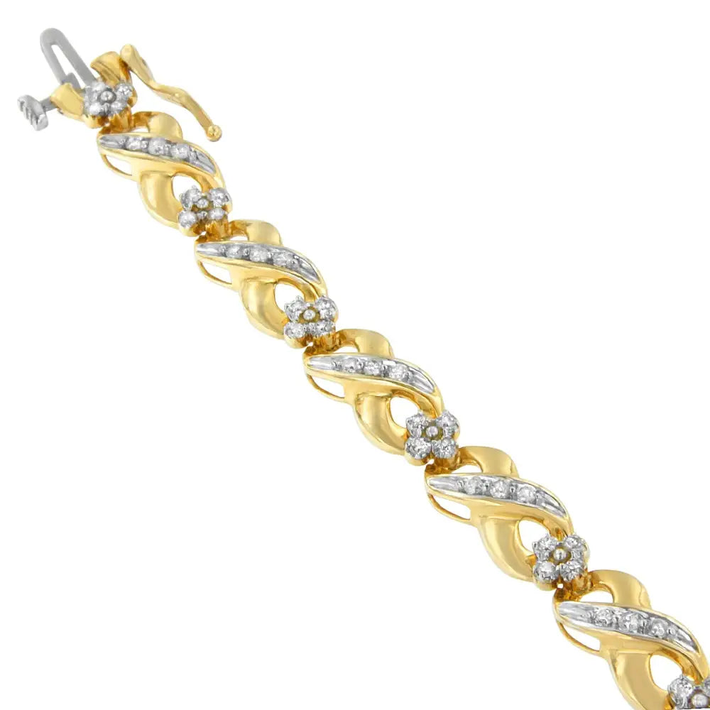 14k Yellow Gold Round-cut Diamond Infinite Love Bracelet (1.00 Cttw I-j Color I2-i3 Clarity) - Fine Jewelry us Direct