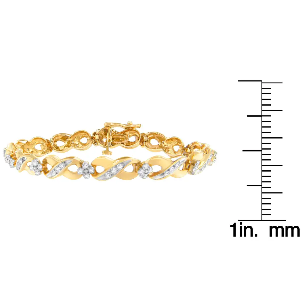 14k Yellow Gold Round-cut Diamond Infinite Love Bracelet (1.00 Cttw I-j Color I2-i3 Clarity) - Fine Jewelry us Direct